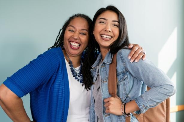 Female undergraduate student with female professor